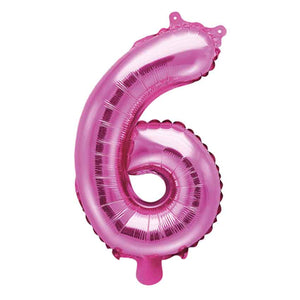 Folienballon,Luftbefüllung,Zahlenballon,pink,Geburtstag,Geschenk,dekorieren,glänzend,Fotorequisite,Zahl 6