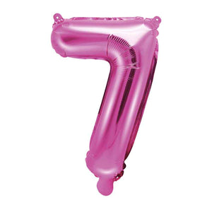 Folienballon,Luftbefüllung,Zahlenballon,pink,Geburtstag,Geschenk,dekorieren,glänzend,Fotorequisite,Zahl 7