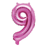 Folienballon,Luftbefüllung,Zahlenballon,pink,Geburtstag,Geschenk,dekorieren,glänzend,Fotorequisite,Zahl 9