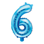 Folienballon,Luftbefüllung,Zahlenballon,blau,Geburtstag,Geschenk,dekorieren,glänzend,Fotorequisite,Zahl 6