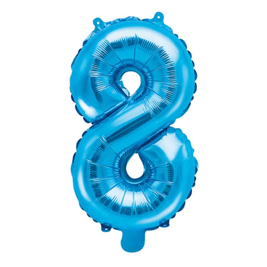 Folienballon,Luftbefüllung,Zahlenballon,blau,Geburtstag,Geschenk,dekorieren,glänzend,Fotorequisite,Zahl 8