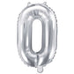 Folienballon,Luftbefüllung,Zahlenballon,silber,Geburtstag,Geschenk,dekorieren,glänzend,Fotorequisite,Zahl 0