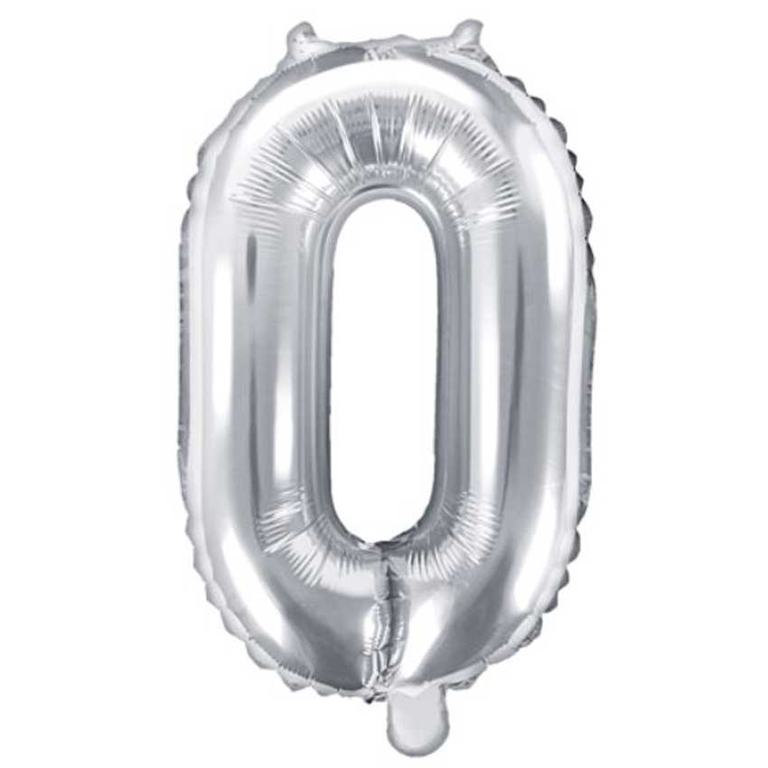 Folienballon,Luftbefüllung,Zahlenballon,silber,Geburtstag,Geschenk,dekorieren,glänzend,Fotorequisite,Zahl 0