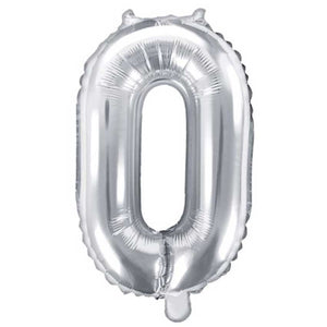 Folienballon,Luftbefüllung,Zahlenballon,silber,Geburtstag,Geschenk,dekorieren,glänzend,Fotorequisite,Zahl 0