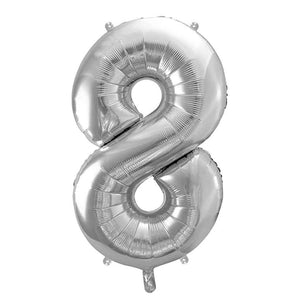 Folienballon,Gasballon,Zahlenballon,silber,Geburtstag,Geschenk,dekorieren,glänzend,Fotorequisite,Zahl 8