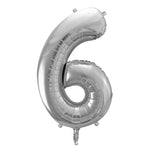 Folienballon,Gasballon,Zahlenballon,silber,Geburtstag,Geschenk,dekorieren,glänzend,Fotorequisite,Zahl 6