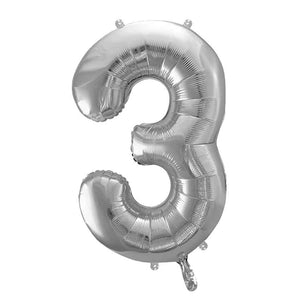 Folienballon,Gasballon,Zahlenballon,silber,Geburtstag,Geschenk,dekorieren,glänzend,Fotorequisite,Zahl 3