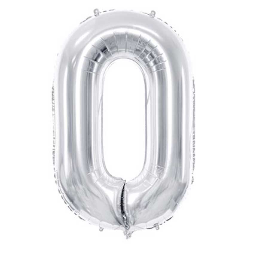 Folienballon,Gasballon,Zahlenballon,silber,Geburtstag,Geschenk,dekorieren,glänzend,Fotorequisite,Zahl 0
