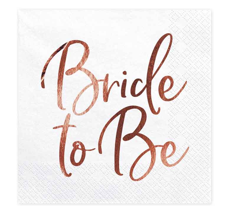 Servietten,zukünftige Braut,bride to be,rosegold,party,Mottoparty,schriftzug,