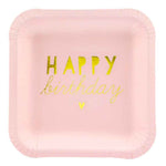 Pappteller,Einweggeschirr,Geburtstag,Party,Tischdeko,rosa,gold,Happy Birthday,Mädchen,