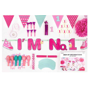 Party Dekorations SET  "I'm no. 1" - Mädchen rosa/pink