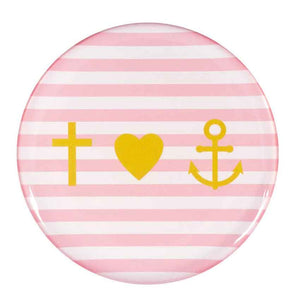 Magnet Glaube Liebe Hoffnung, rosa/gold