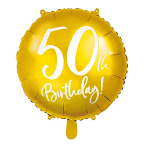 Folienballon 50. Geburtstag, Folienballon Zahl 50, 50. Geburtstag, 50 Jahre,Geburtstagsballon,goldener Ballon,