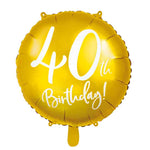 Folienballon 40. Geburtstag, Folienballon Zahl 40, 40. Geburtstag, 40 Jahre,Geburtstagsballon,goldener Ballon,
