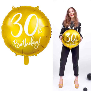 Folienballon 30. Geburtstag, Folienballon Zahl 30, 30. Geburtstag, 30 Jahre,Geburtstagsballon,goldener Ballon,