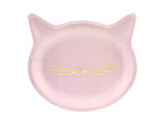 Einweggeschirr,Pappteller, Teller, Katzengesicht, Geburtstag,Katze, Kätzchen, Rosa,gold, mädchengeburtstag