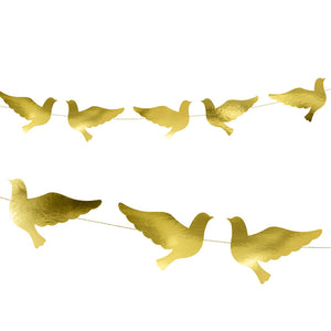 Girlande Tauben gold