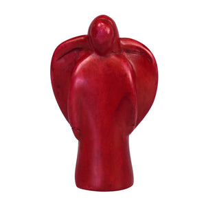 Schutzengel rot aus Speckstein 6 cm fairtrade Handarbeit | rot