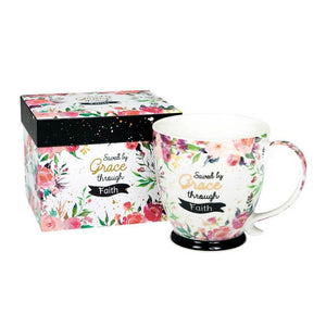 Tasse Vintage Blumen Saved by Grace
