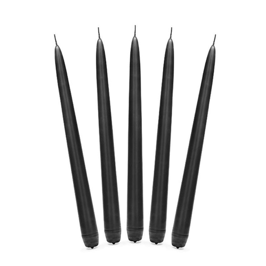 Stabkerzen 24 cm 10 Stück schwarz