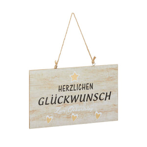 Holzschild Herzlichen Glückwunsch