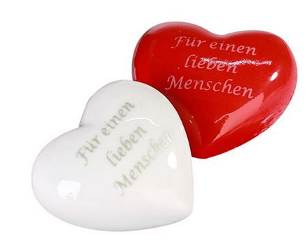 Porzellan Herz weiß