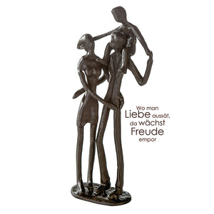Skulptur Familie dreiköpfig