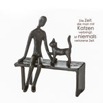 Skulptur Frau mit Katze
