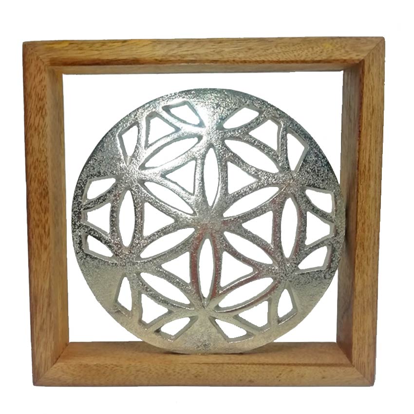 Wanddeko Lebensblume silber