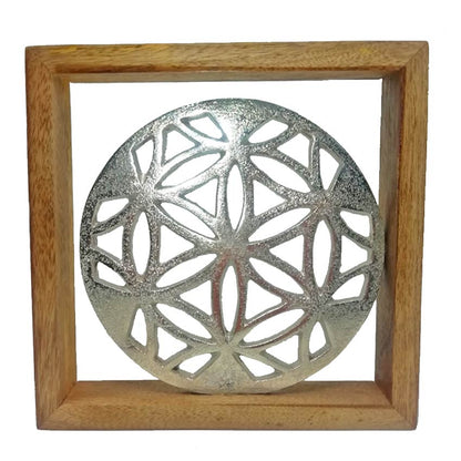 Wanddeko Lebensblume silber