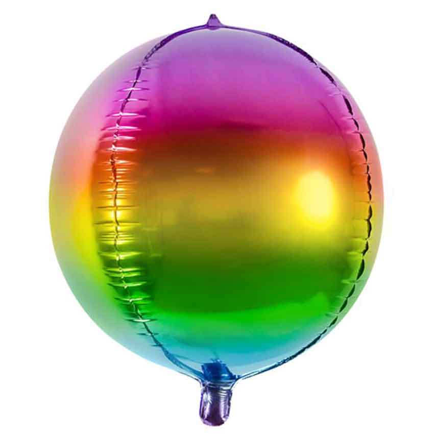 Folienballon Regenbogen rund