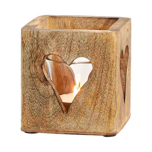 teelichthalter holz herz