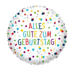 Folienballon, Heliumballon, Gasballon, runder Ballon, Happy Birthday, bunter Ballon,Geburtstagsgeschenk, bunte Geburtstagsdekoration, alles Gute zum Geburtstag, Konfetti Ballon
