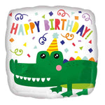 Folienballon, Heliumballon, Gasballon, runder Ballon, Happy Birthday, bunter Ballon,Geburtstagsgeschenk, bunte Geburtstagsdekoration,Krokodil, Ballon mit Tieren, Kindergeburtstag, Kroko