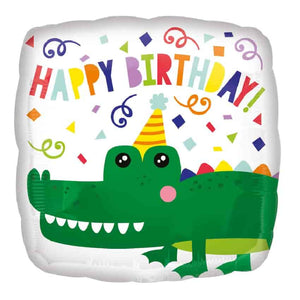 Folienballon, Heliumballon, Gasballon, runder Ballon, Happy Birthday, bunter Ballon,Geburtstagsgeschenk, bunte Geburtstagsdekoration,Krokodil, Ballon mit Tieren, Kindergeburtstag, Kroko