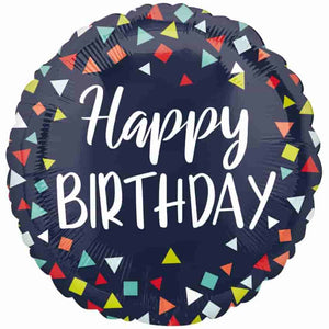 Folienballon, Heliumballon, Gasballon, runder Ballon, Happy Birthday, bunter Ballon,Geburtstagsgeschenk, bunte Geburtstagsdekoration, schwarzer Ballon, Happy Birthday Dekoration