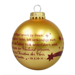 Christbaumkugel Weihnachtsgeschichte gold 7cm | Adventsgeschenke