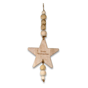 Anhänger Stern Frohe Weihnachten 13cm Holzanhänger Weihnachten