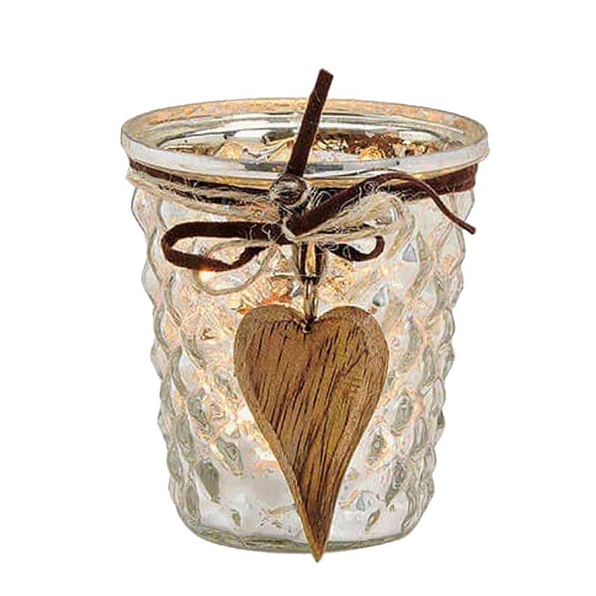 Windlicht Glas silber