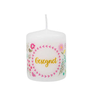 Kerze gesegnet mit Blumenmotiv | Kleine Geschenke zu Ostern für Erwachsene