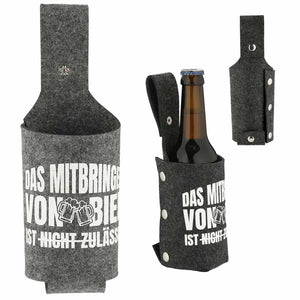 Bierholster Filz mit Spruch "Das Mitbringen von Bier..." anthrazit