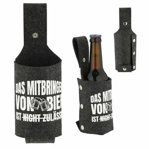 Bierholster Filz mit Spruch "Das Mitbringen von Bier..." anthrazit