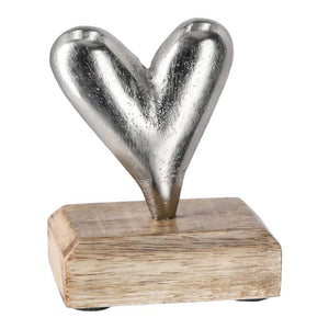 Deko Objekt Herz 10cm silber natur