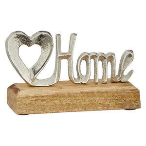 Schriftzug Home mit Herz, 15m auf Holzsockel
