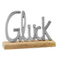 personalisierte Deko Schriftzug "Glück" aus Metall 25cm groß