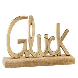 Deko Schriftzug "Glück" 18cm goldfarben