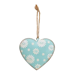 Metall Herzanhänger mit Blumen