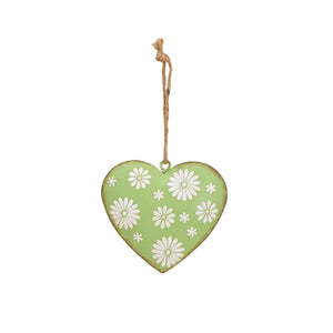 Metall Herzanhänger mit Blumen