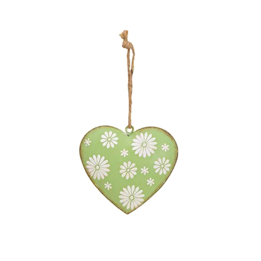 Metall Herzanhänger mit Blumen