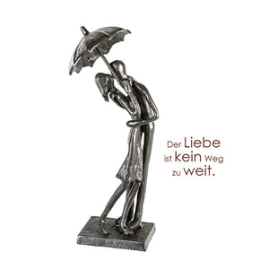 Skulptur, Schirm, Regenschirm, Liebespaar, Paar, Valentinstag, Familiengeschenk, Dekofigur, Deko Figur, schwarze Dekoration, Menschen, Hochzeitsgeschenk, Jahrestag